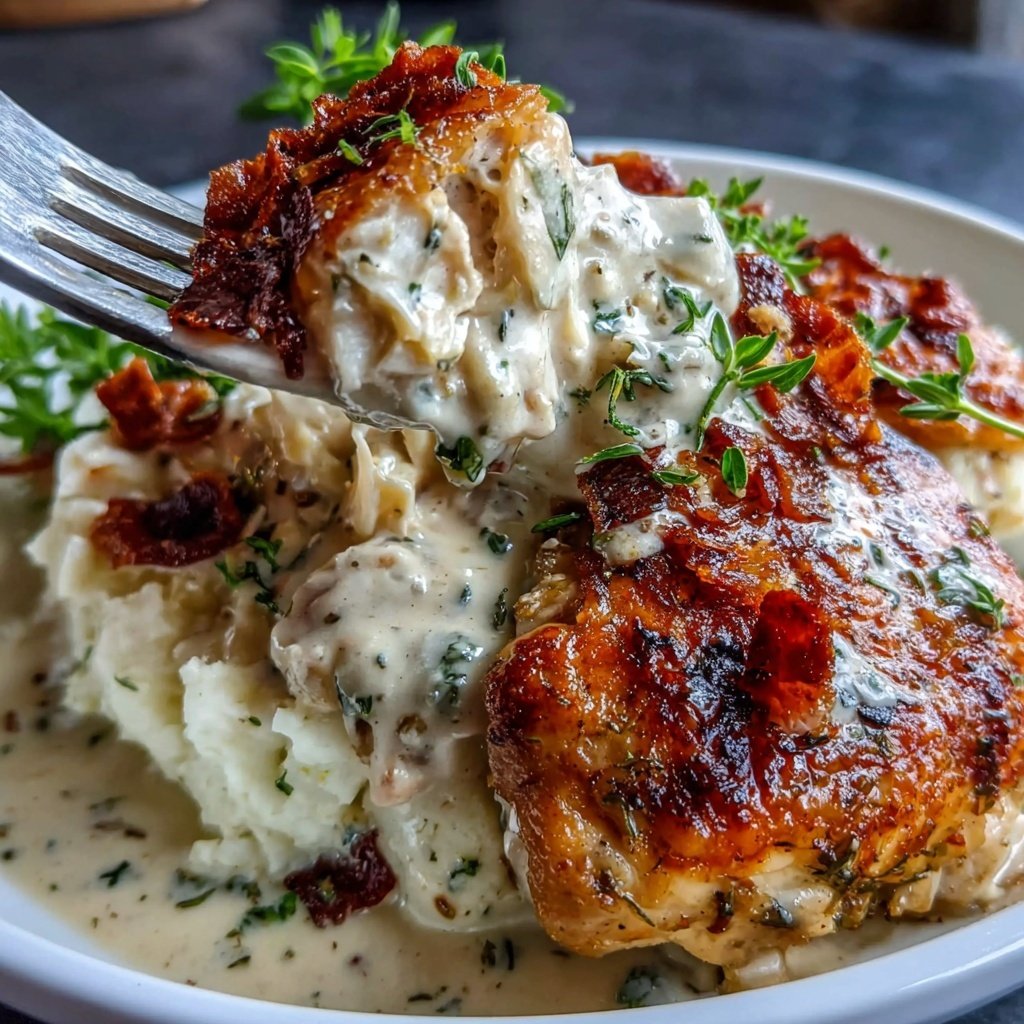 Food Recipes Creamy Herb Chicken