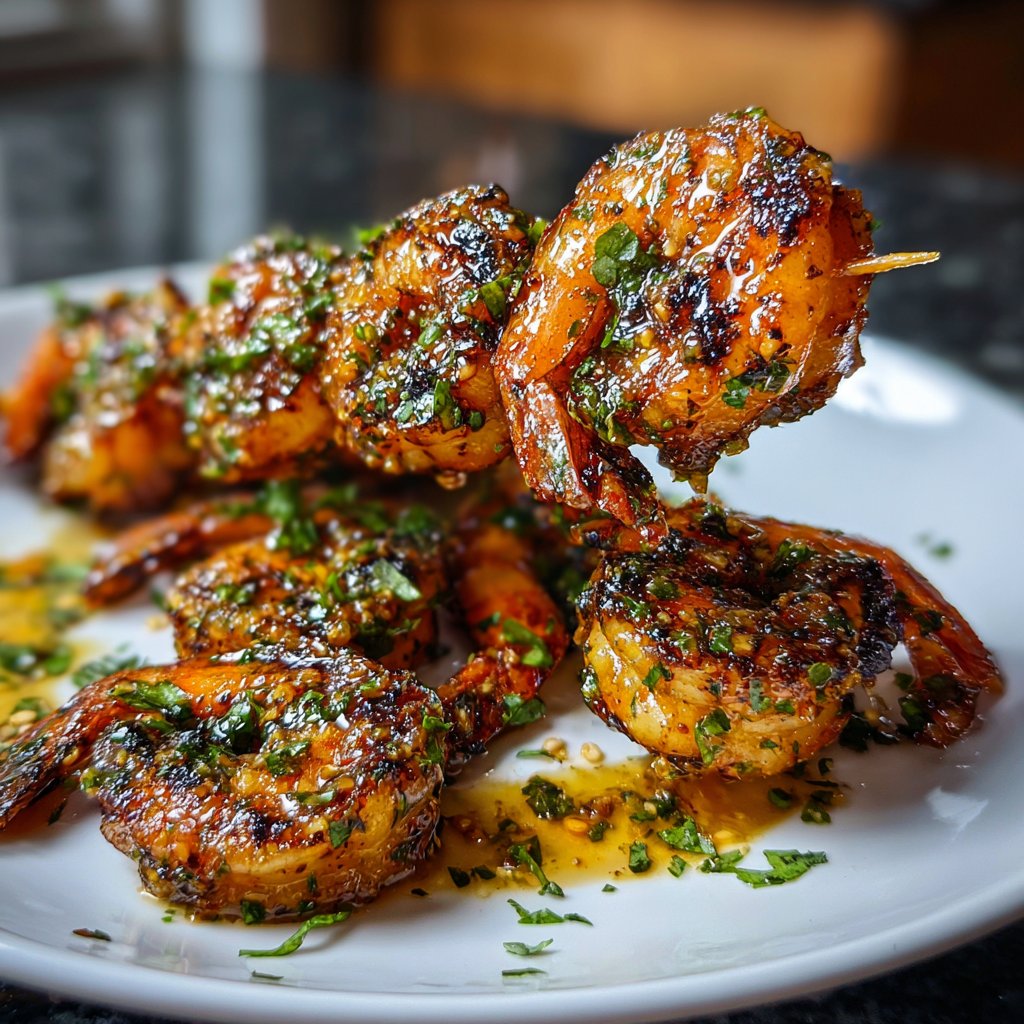 Honey Garlic Butter Shrimp Skewers