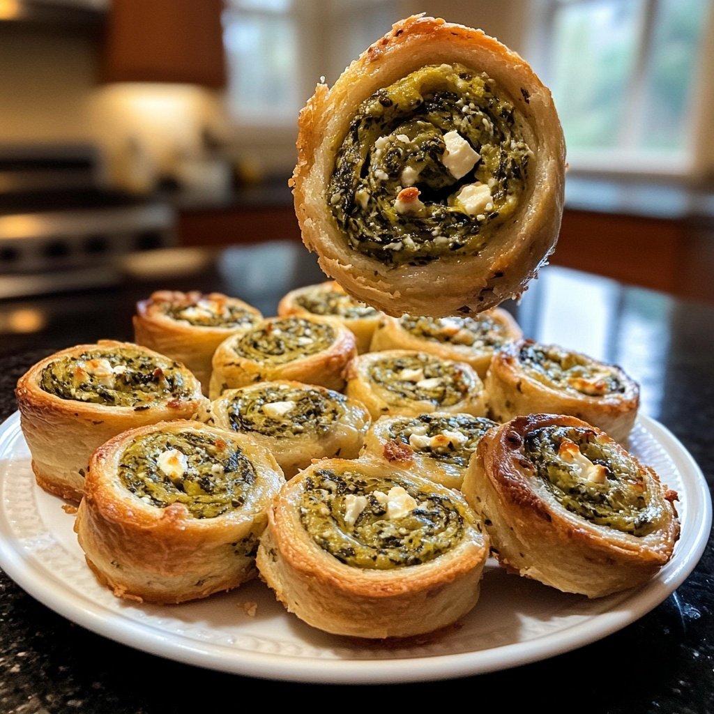 Spinach and Feta Pinwheels, gluten-free