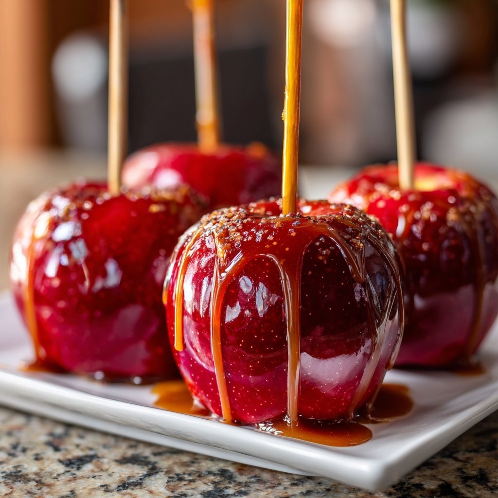 Homemade Candy Apples With Red Food Coloring