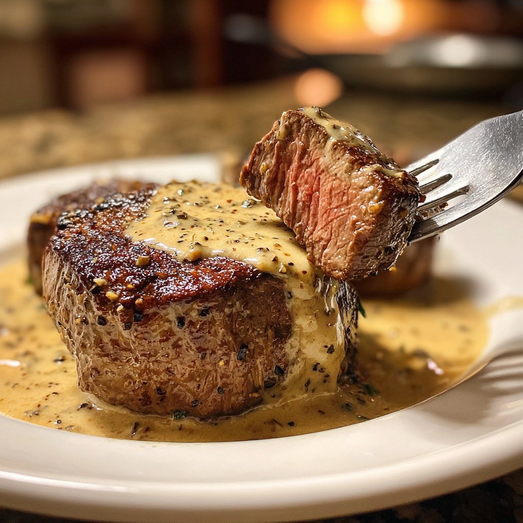Beef Medallions with Peppercorn Cream