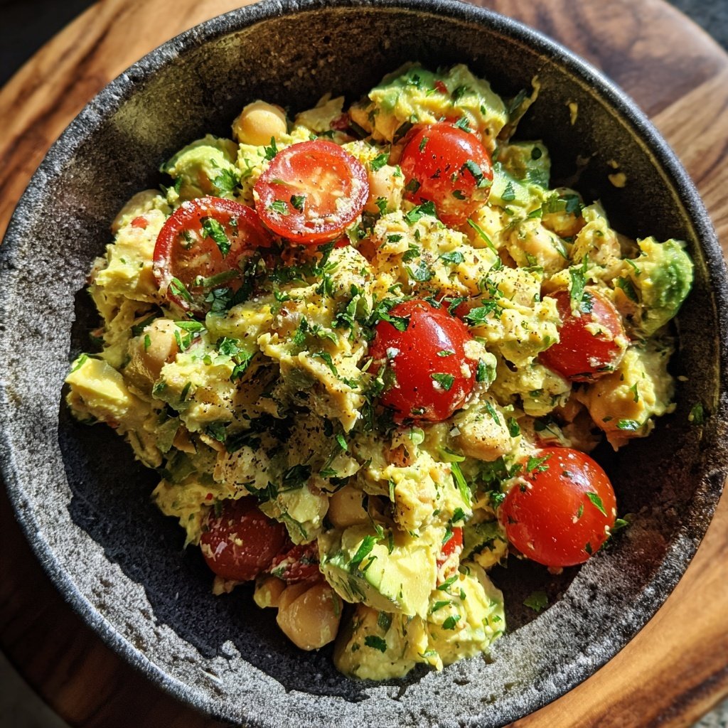 Healthy & Light Avocado Chickpea Salad